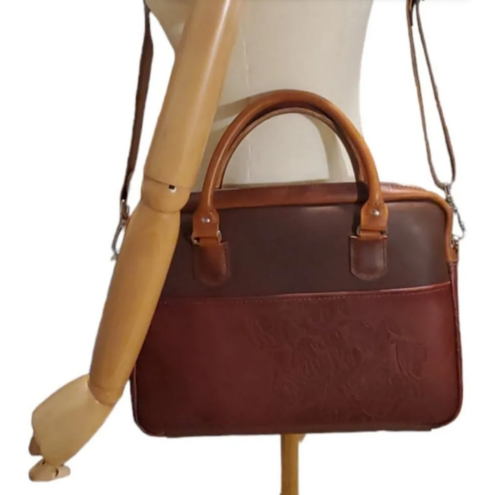Handcrafted Genuine Leather Unisex Western Messenger Laptop Briefcase Bag